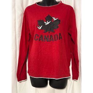 Great Condition Canada Weather Gear graphic Crew Neck Sweatshirt - Red long slee